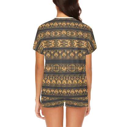 Ancient Greek Print Design LKS303 Women's Short Pajama Set