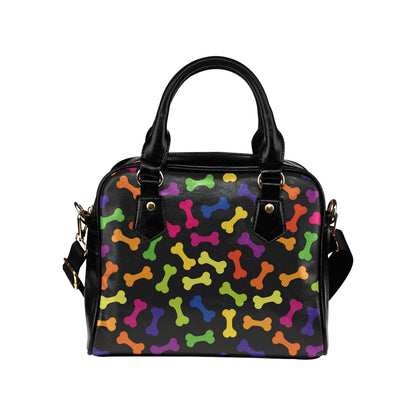 Dog Bone Neon Color Pattern Print Design 02 Shoulder Handbag