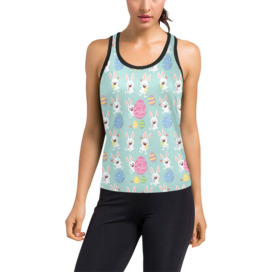Easter Eggs Pattern Print Design RB014 Women's Racerback Tank Top