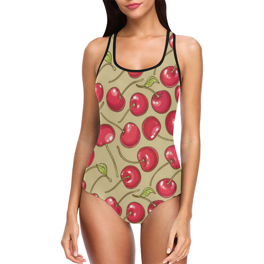 Cherry Pattern Print Design CH05 Women Swimsuit