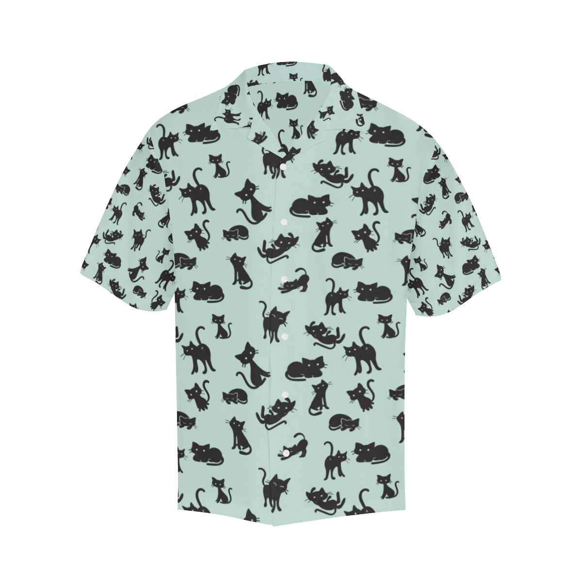 Black Cat Pattern Print Design 04 Men's Hawaiian Shirt