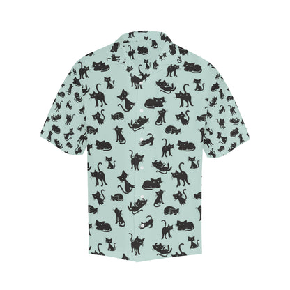 Black Cat Pattern Print Design 04 Men's Hawaiian Shirt