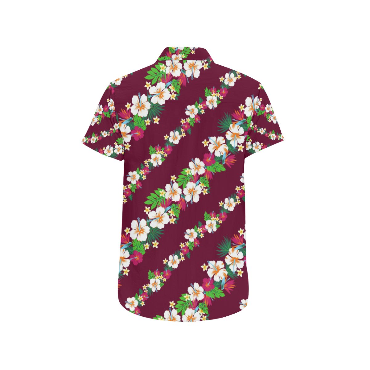 Hawaiian Themed Pattern Print Design H06 Men's Short Sleeve Button Up Shirt
