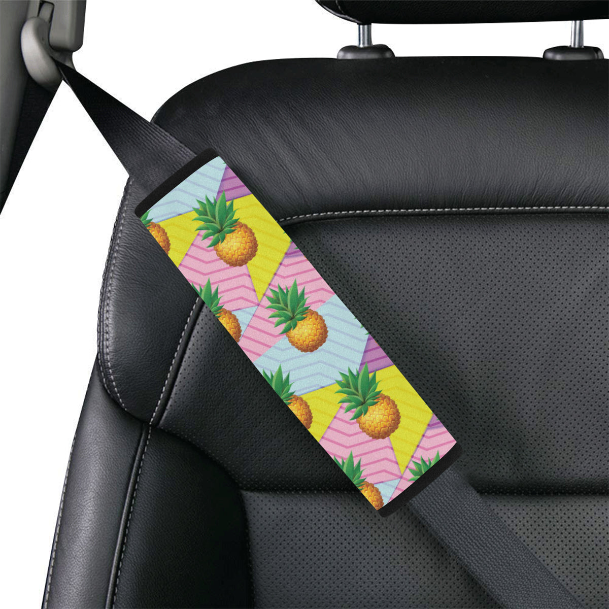 Pineapple Pattern Print Design PP05 Car Seat Belt Cover