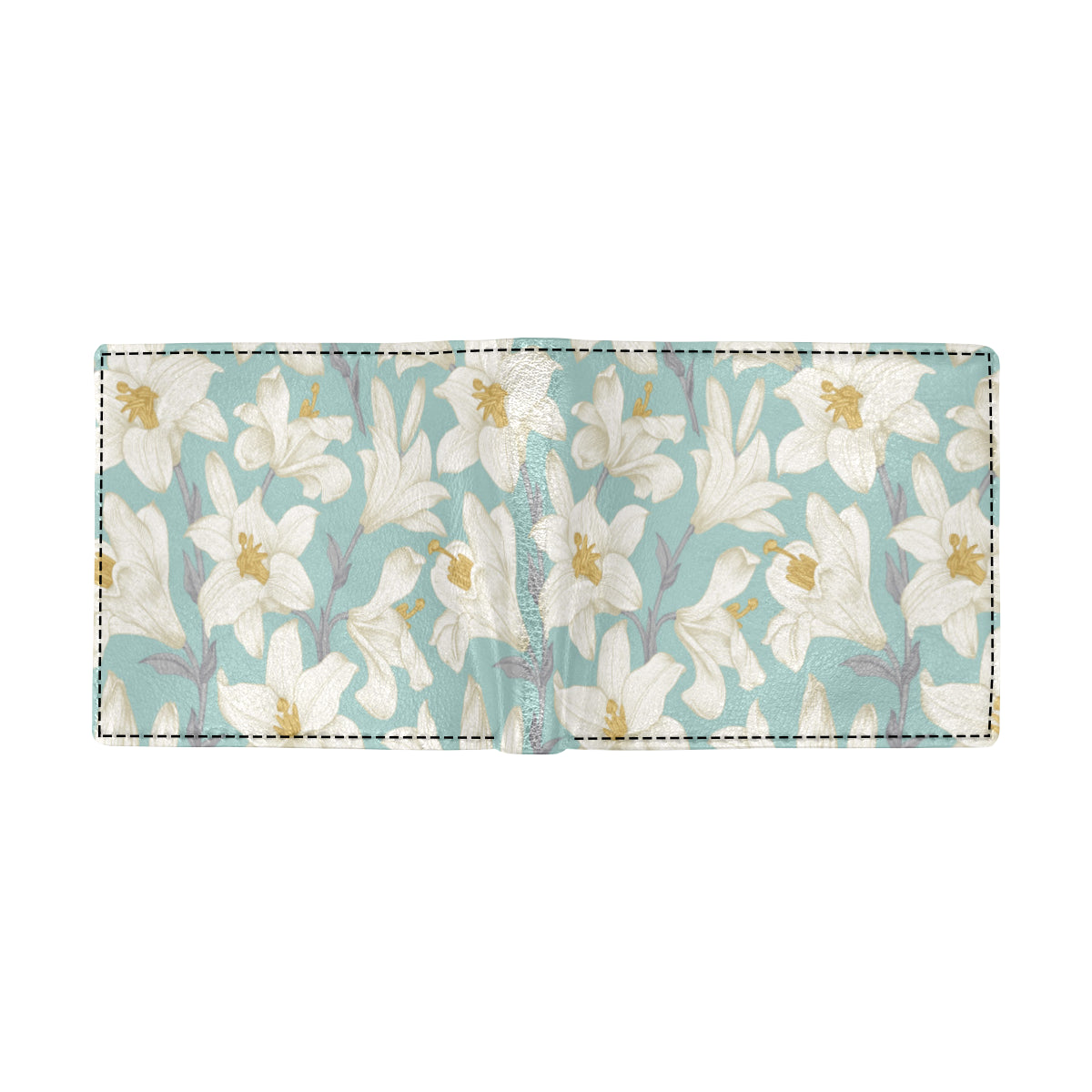 Lily Pattern Print Design 02 Men's ID Card Wallet
