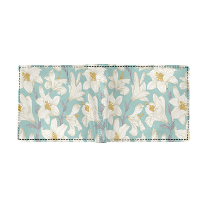 Lily Pattern Print Design 02 Men's ID Card Wallet