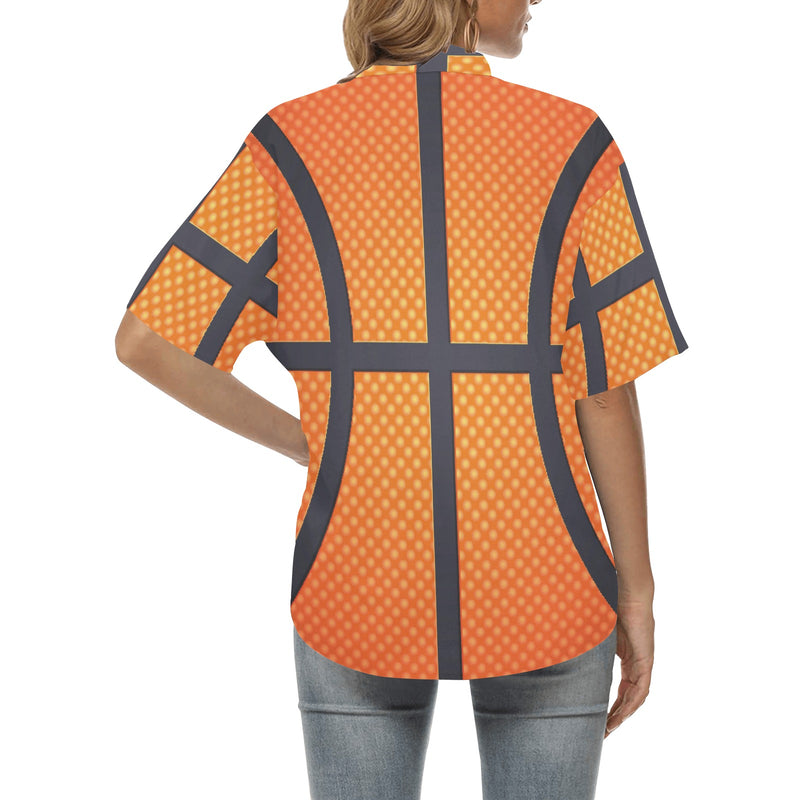 Basketball Texture Print Pattern Women's Hawaiian Shirt