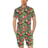 Hibiscus Red With Parrotprint Design LKS303 Men's Romper