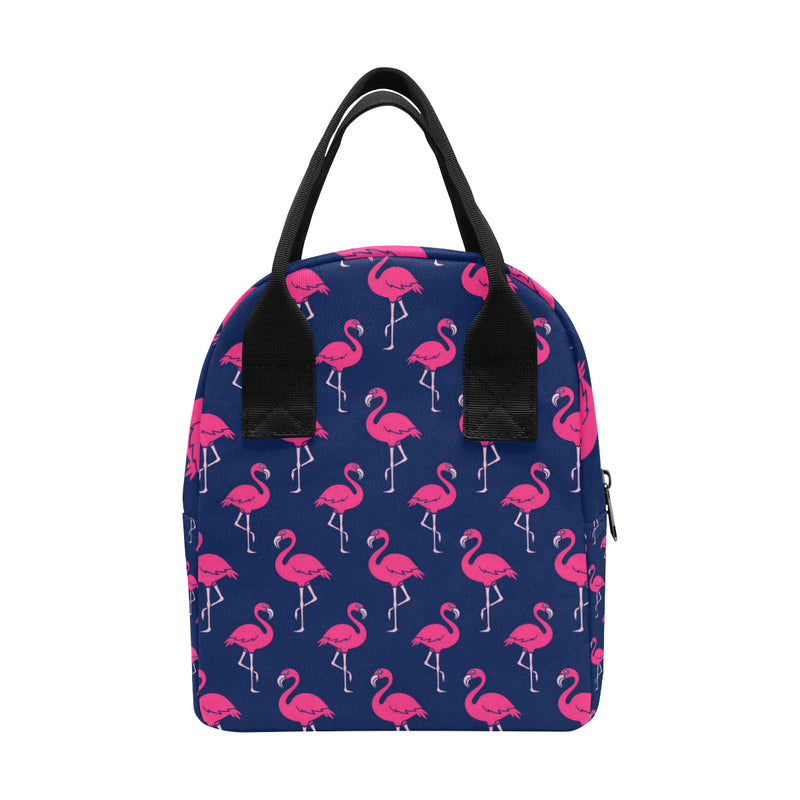 Pink Flamingo Pattern Insulated Lunch Bag