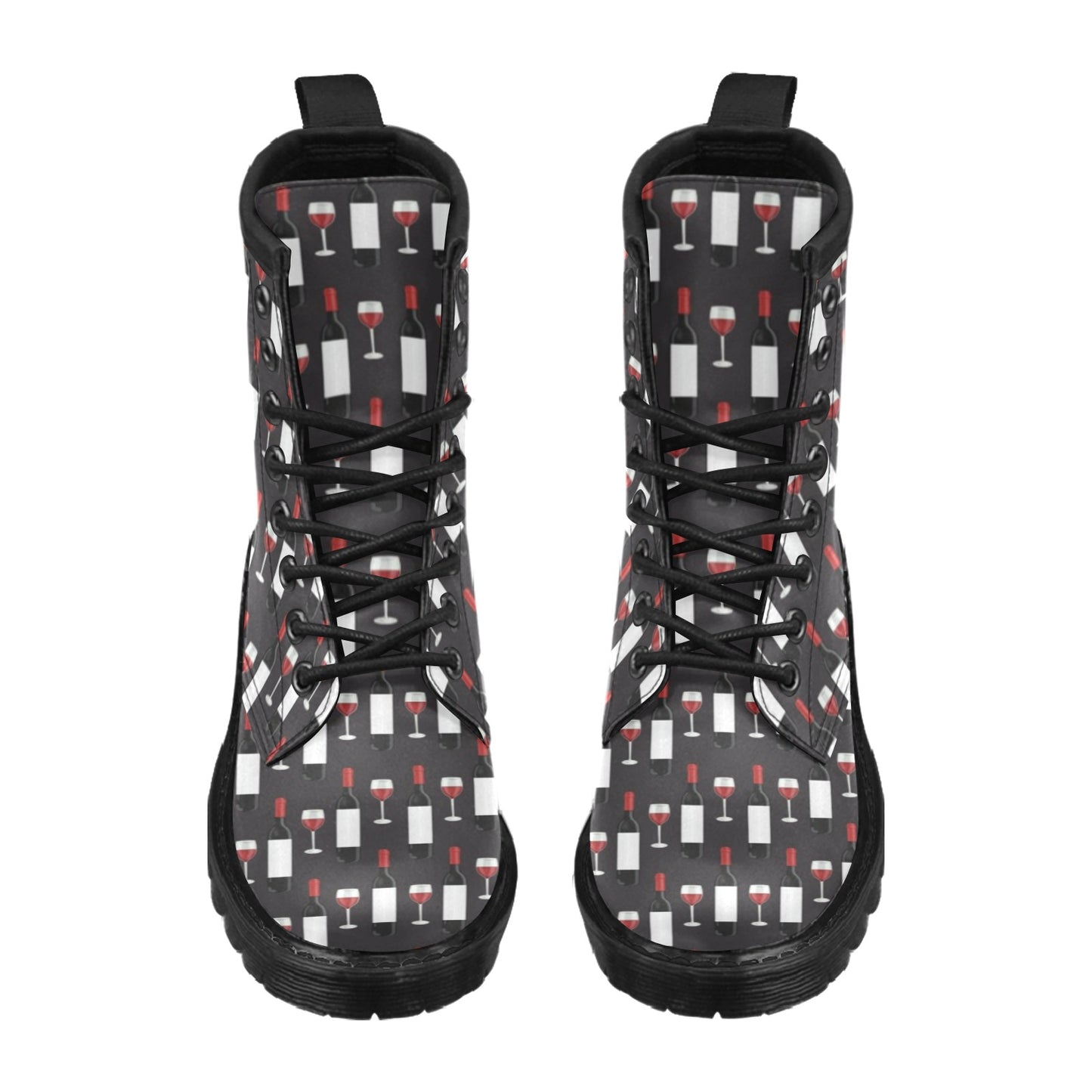 Wine Print Design LKS309 Women's Boots