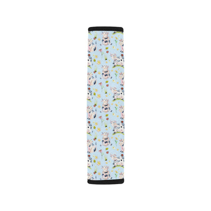 Cow Happy Pattern Print Design 05 Car Seat Belt Cover