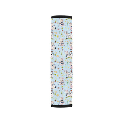 Cow Happy Pattern Print Design 05 Car Seat Belt Cover