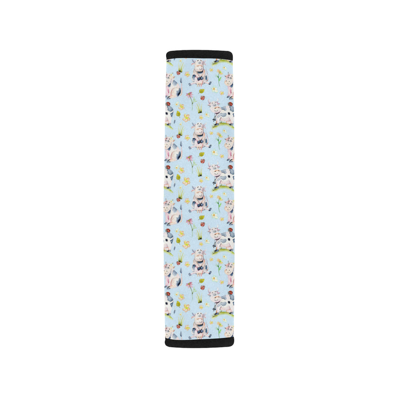 Cow Happy Pattern Print Design 05 Car Seat Belt Cover