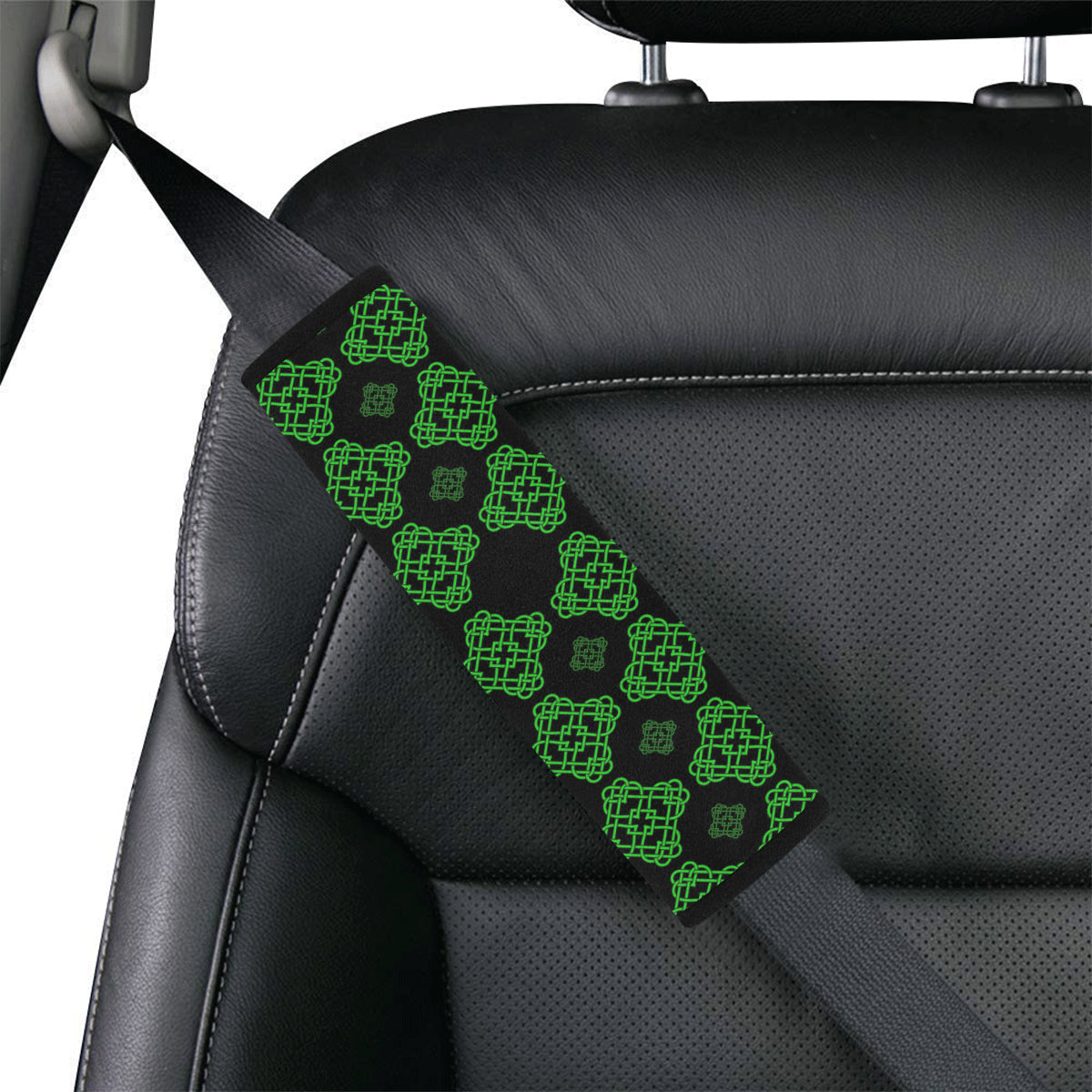 Celtic Knot Green Neon Design Car Seat Belt Cover