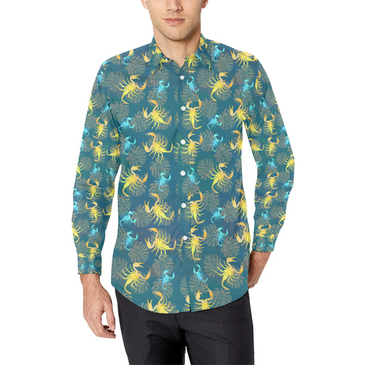 Scorpion Pattern Print Design 02 Men's Long Sleeve Shirt