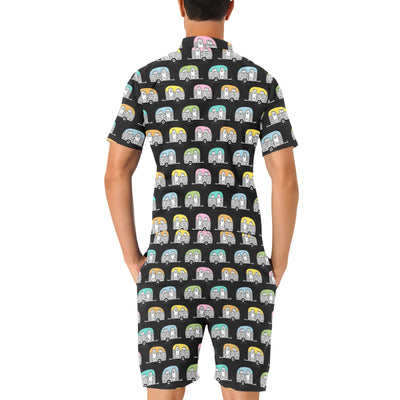 Camper Pattern Camping Themed No 2 Print Men's Romper