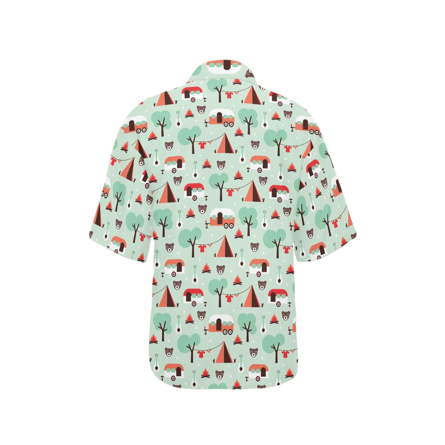 Camper Tent Pattern Print Design 01 Women's Hawaiian Shirt