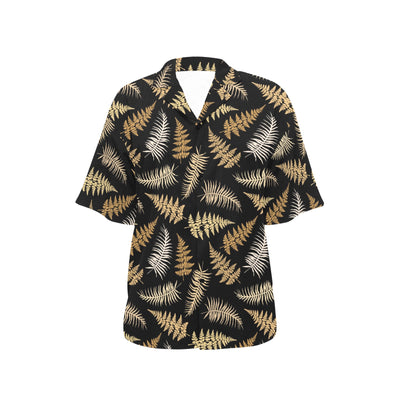 Fern Leave Bright Print Pattern Women's Hawaiian Shirt