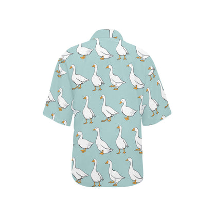 Goose Pattern Print Design 02 Women's Hawaiian Shirt