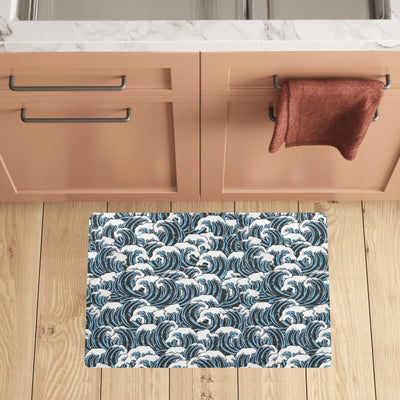 Surf Wave Pattern Print Kitchen Mat