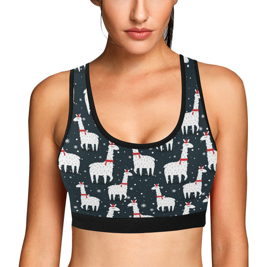 Alpaca Pattern Print Design 04 Sports Bra