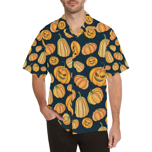 Pumpkin Halloween Pattern Print Design A04 Men's Hawaiian Shirt