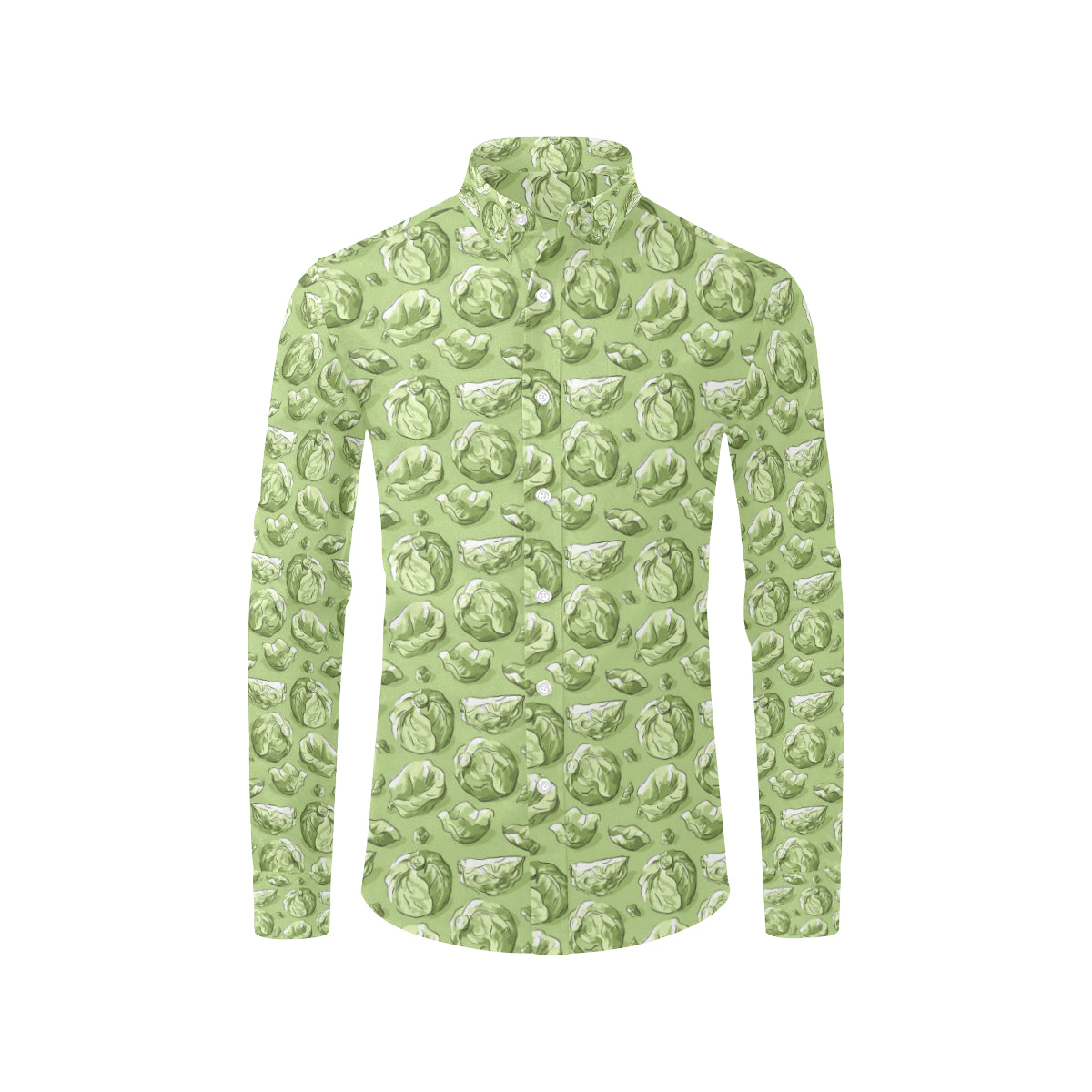 Brussels Sprouts Pattern Print Design 01 Men's Long Sleeve Shirt