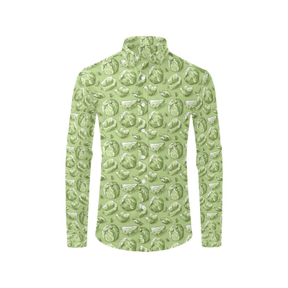 Brussels Sprouts Pattern Print Design 01 Men's Long Sleeve Shirt