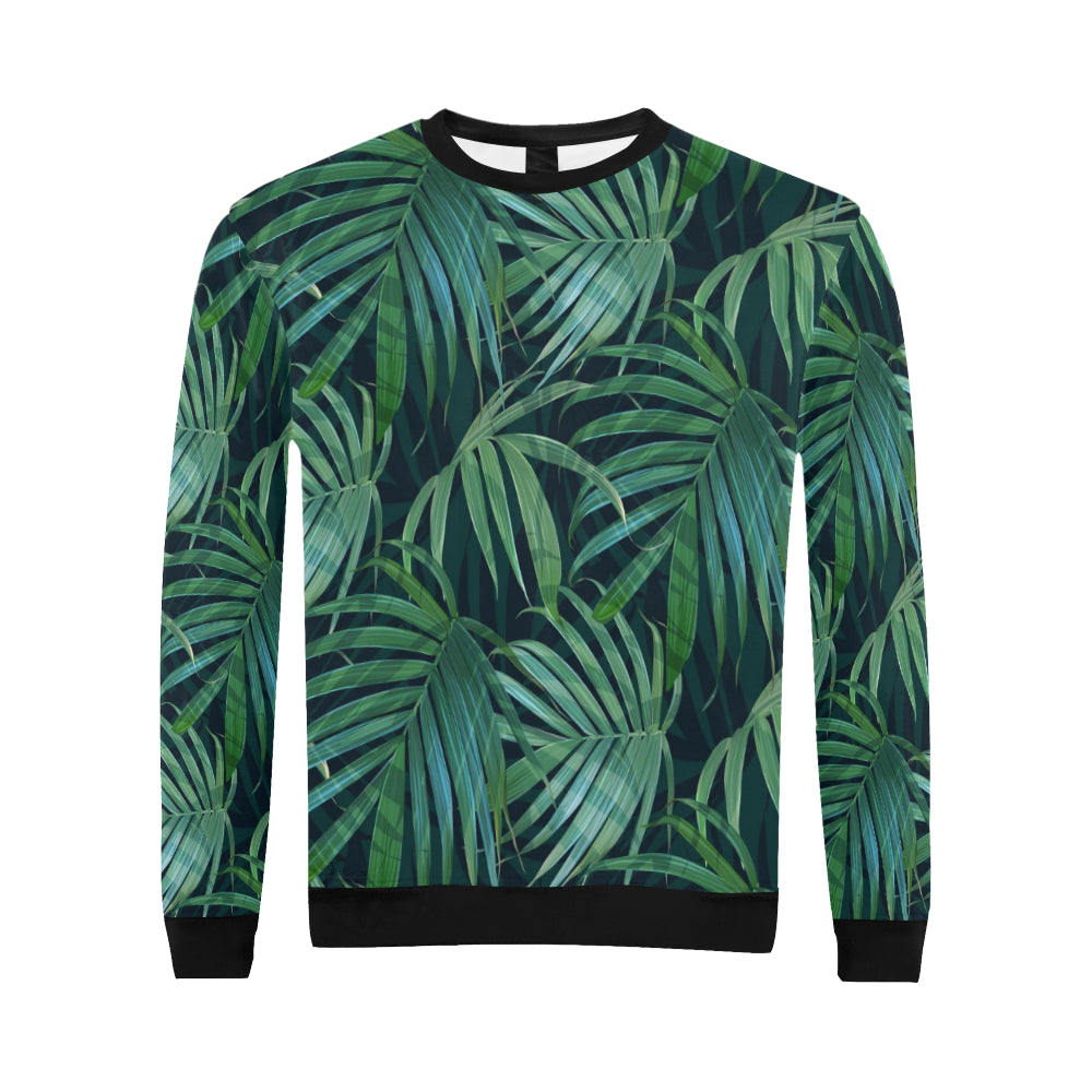 Tropical Flower Pattern Print Design TF011 Men Long Sleeve Sweatshirt
