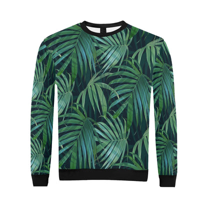 Tropical Flower Pattern Print Design TF011 Men Long Sleeve Sweatshirt