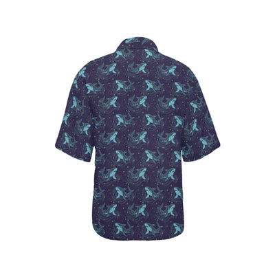 Shark Print Design LKS306 Women's Hawaiian Shirt