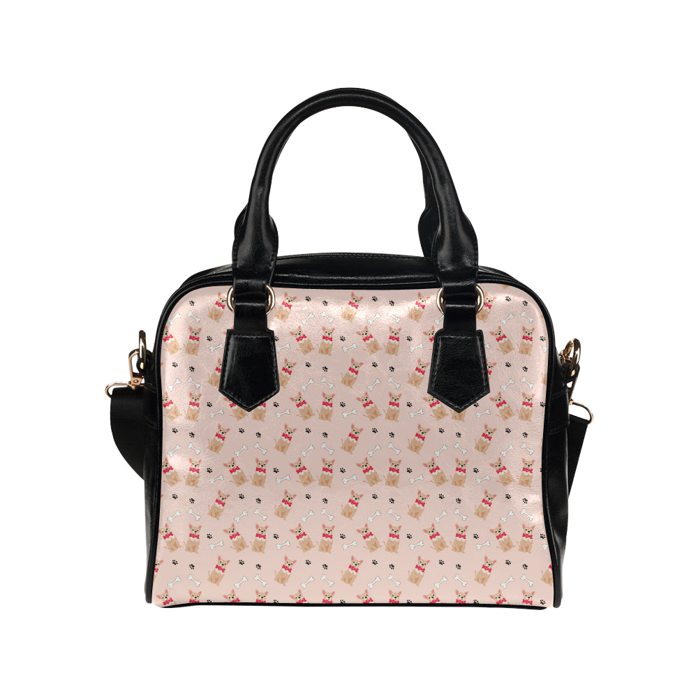 Chihuahua Pattern Print Design 04 Shoulder Handbag