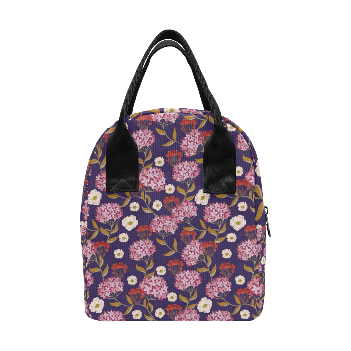 Hydrangea Pattern Print Design HD010 Insulated Lunch Bag