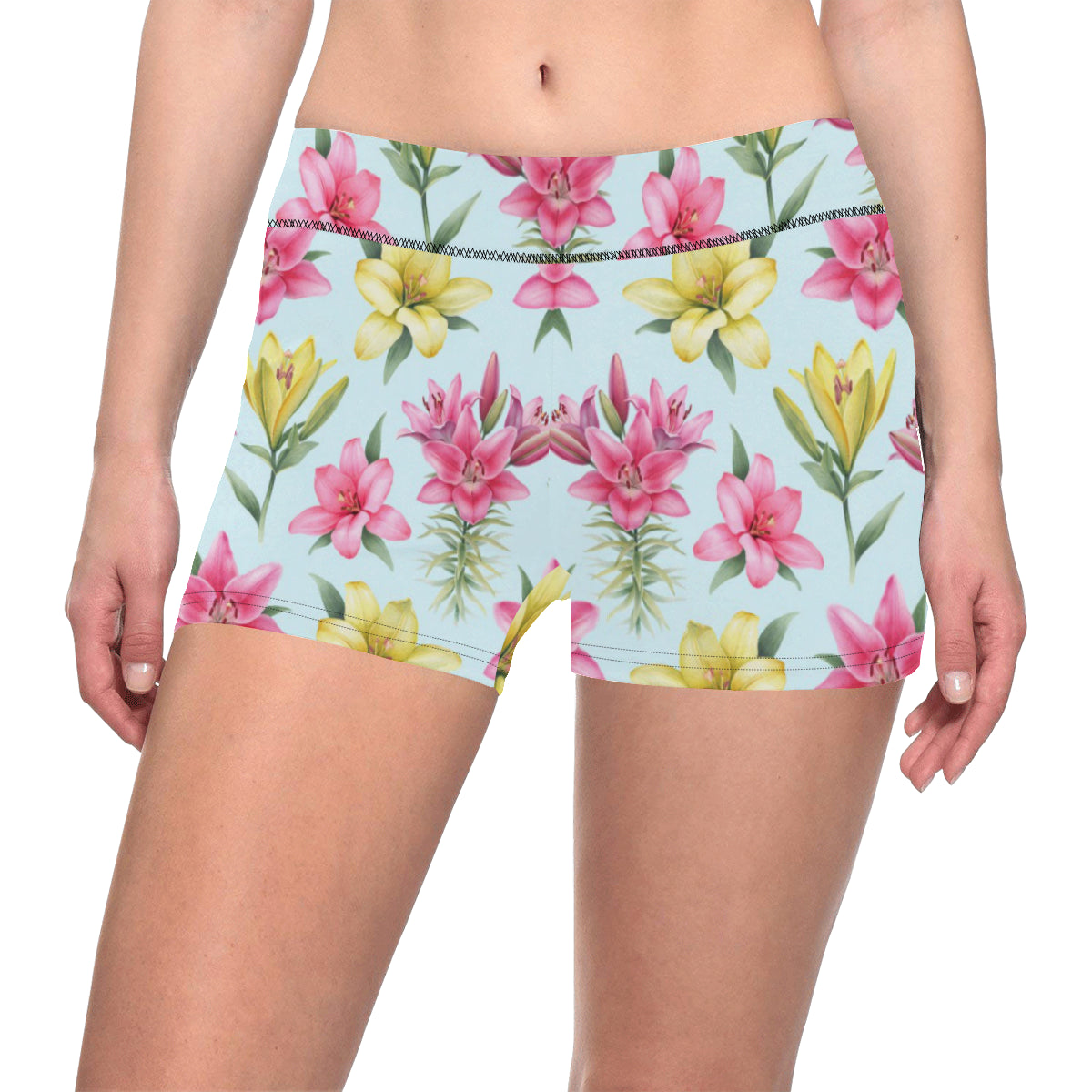 Lily Pattern Print Design LY010 Yoga Shorts