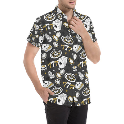 Casino Pattern Print Design 05 Men's Short Sleeve Button Up Shirt