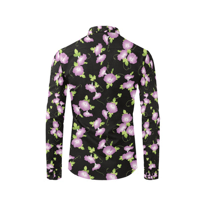 Morning Glory Pattern Print Design MG02 Men's Long Sleeve Shirt