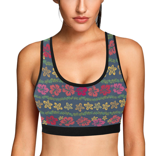 Hawaiian Themed Pattern Print Design H018 Sports Bra