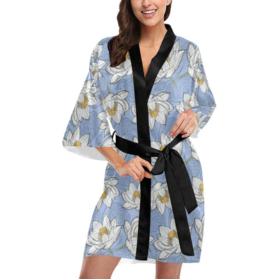 Lotus Pattern Print Design 04 Women's Short Kimono