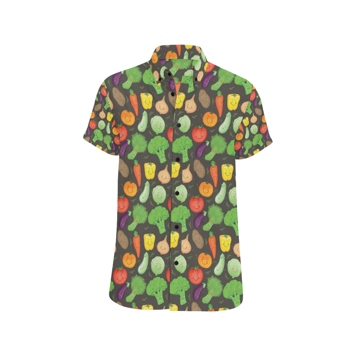 Vegan Funny Themed Design Print Men's Short Sleeve Button Up Shirt