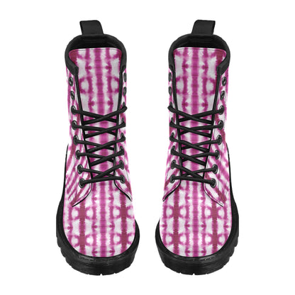 Tie Dye Dark Pink Print Design LKS303 Women's Boots