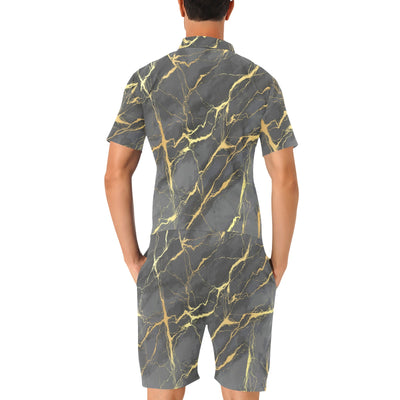 Marble Pattern Print Design 02 Men's Romper