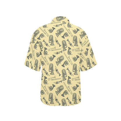 Tuba Pattern Print Design 01 Women's Hawaiian Shirt