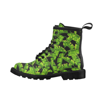 Banana Leaf Pattern Print Design BL06 Women's Boots