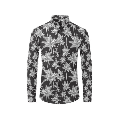 Palm Tree Pattern Print Design PT03 Men's Long Sleeve Shirt