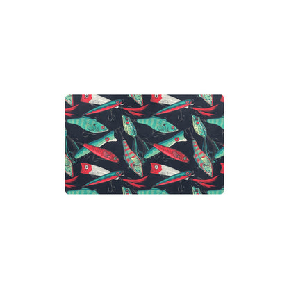 Fishing Bait Pattern Kitchen Mat