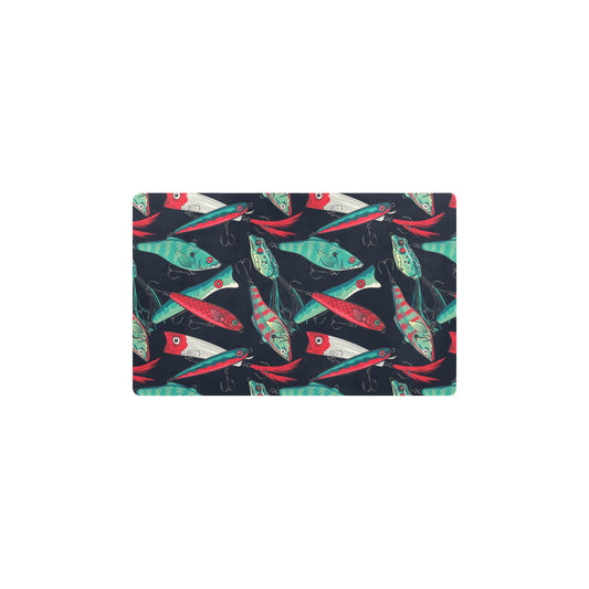 Fishing Bait Pattern Kitchen Mat