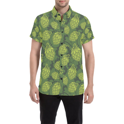 Hope Pattern Print Design 02 Men's Short Sleeve Button Up Shirt