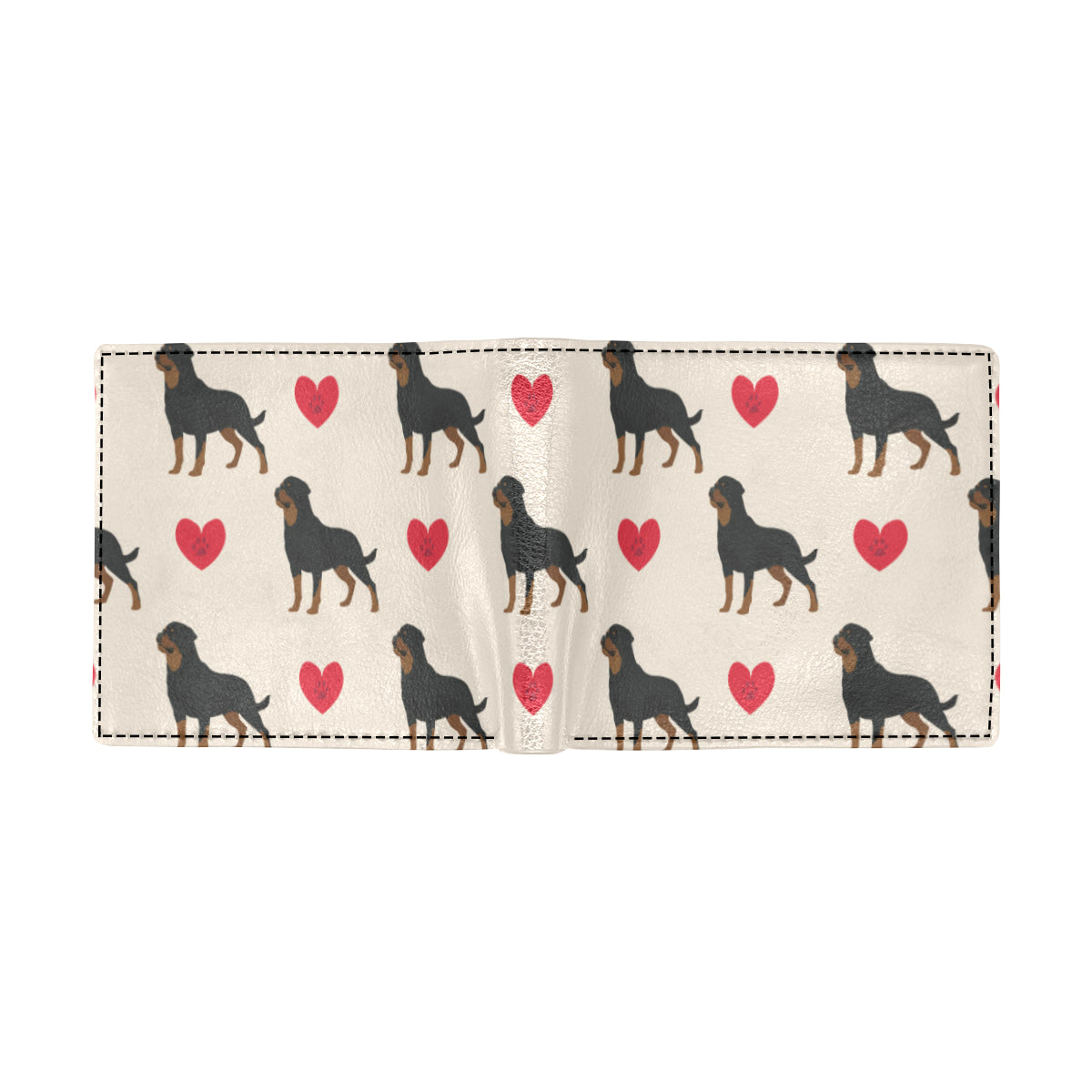 Rottweiler Pattern Print Design A02 Men's ID Card Wallet