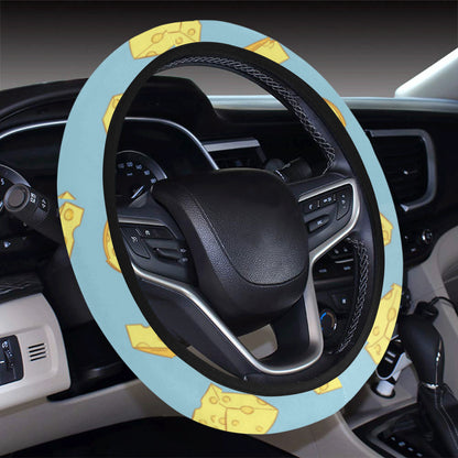 Cheese Pattern Print Design 04 Steering Wheel Cover with Elastic Edge