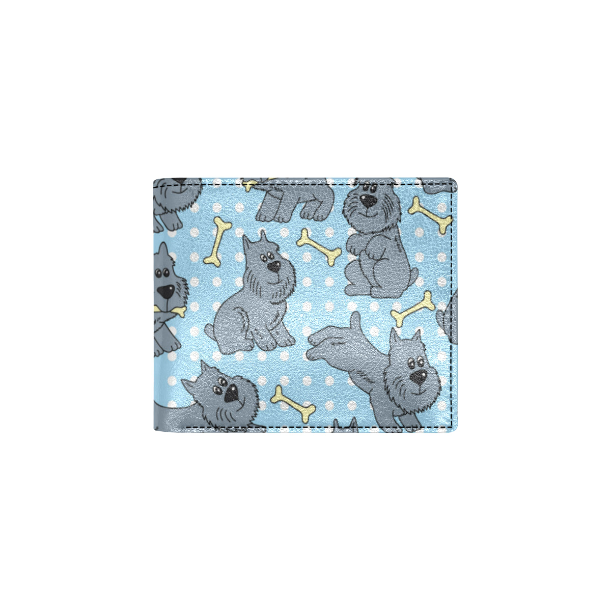 Schnauzers Pattern Print Design A02 Men's ID Card Wallet